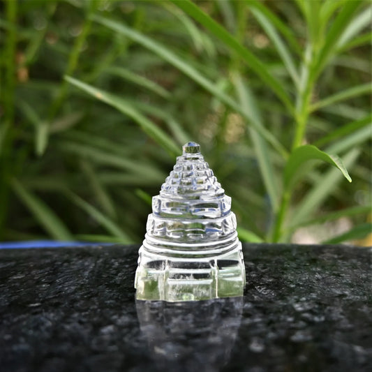 Crystal Shri Yantra of Natural Quartz(40 gms.) || Gem Bhagya