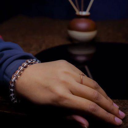 Natural Clear Quartz Bracelet ( 8 MM ) || Gem Bhagya