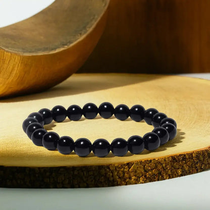 Black Obsidian Bracelet (8mm) for Men and Women || Gem Bhagya