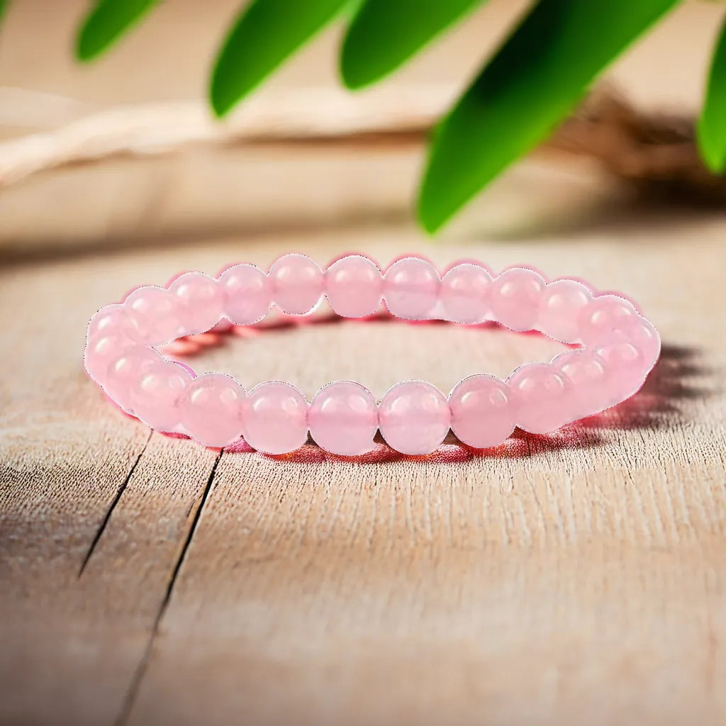Rose Quartz Bracelet–  (8mm) Unisex|| Gem Bhagya