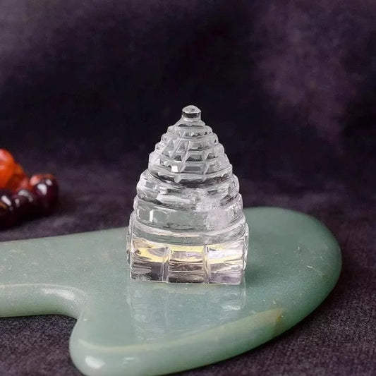 Crystal Shri Yantra of Natural Quartz(60 gms.) || Gem Bhagya