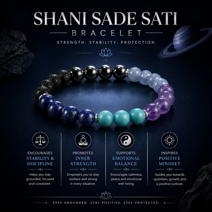 Shani Sade Sati Bracelet for Saturn Protection & Stability
