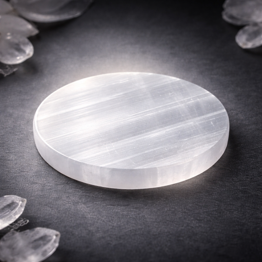 Natural Selenite Plate for Energy Cleansing & Charging Crystals