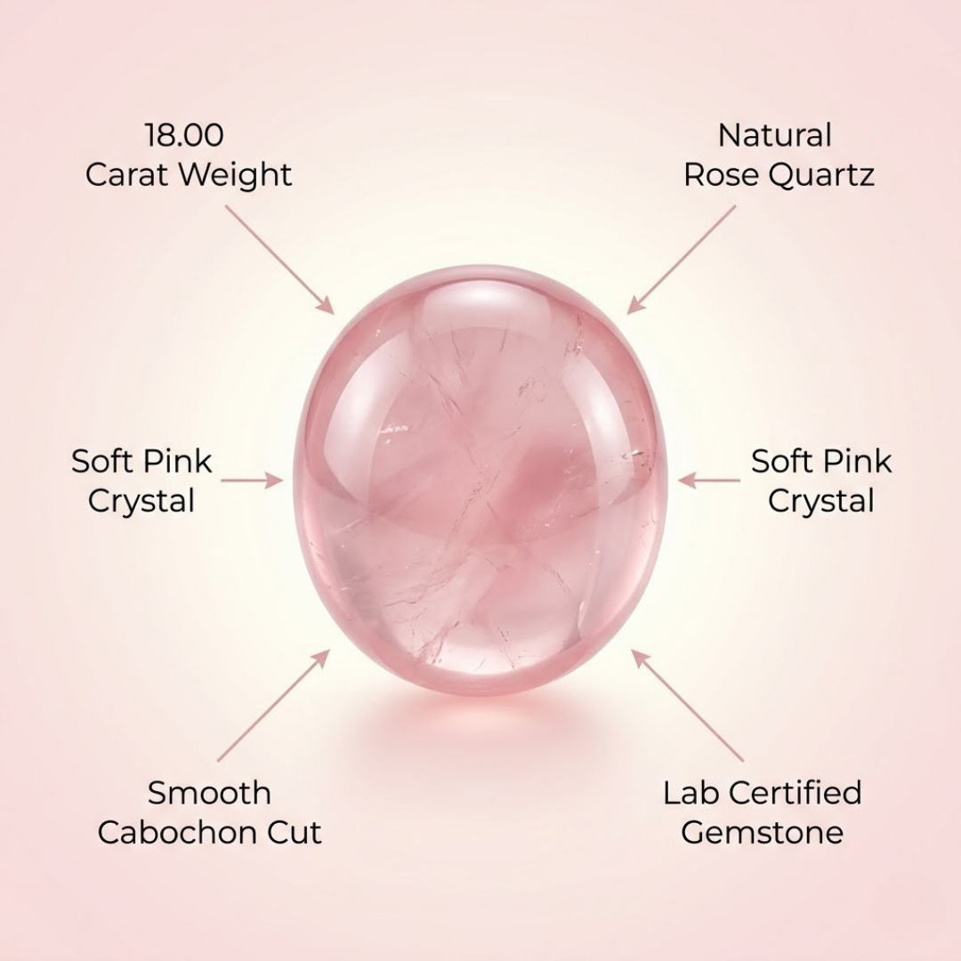 Natural Rose Quartz 18.00 Carat | Lab Certified Love & Healing Gemstone for Relationships
