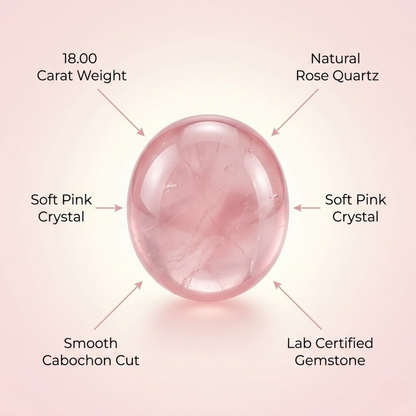 Natural Rose Quartz 18.00 Carat | Lab Certified Love & Healing Gemstone for Relationships