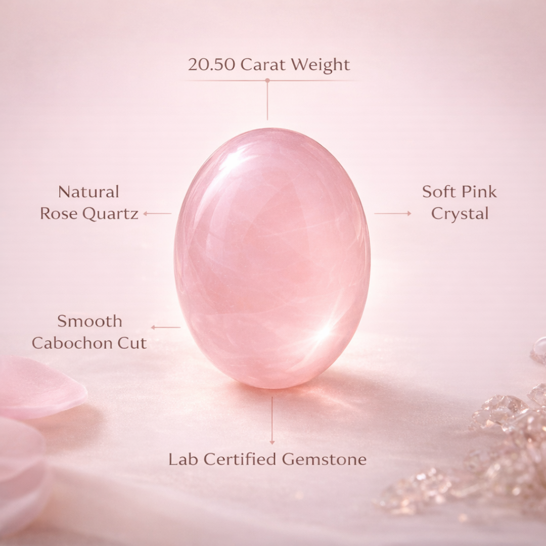 Natural Rose Quartz 20.50 Carat | Lab Certified Love & Healing Gemstone for Relationships