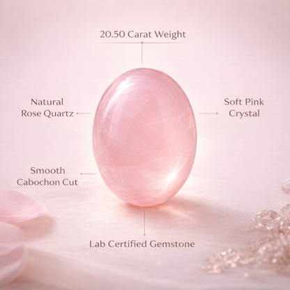 Natural Rose Quartz 20.50 Carat | Lab Certified Love & Healing Gemstone for Relationships
