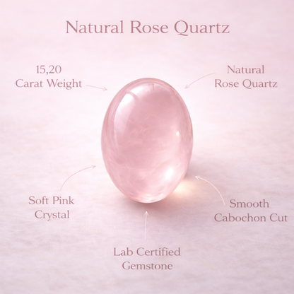 Natural Rose Quartz 15.20 Carat | Lab Certified Love & Healing Gemstone for Relationships