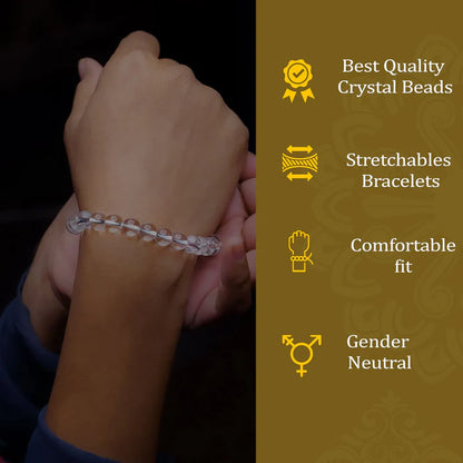 Natural Clear Quartz Bracelet ( 8 MM ) || Gem Bhagya