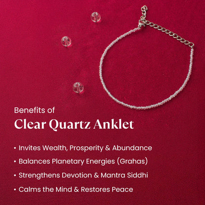 Clear Quartz Anklet For Women/Ladies