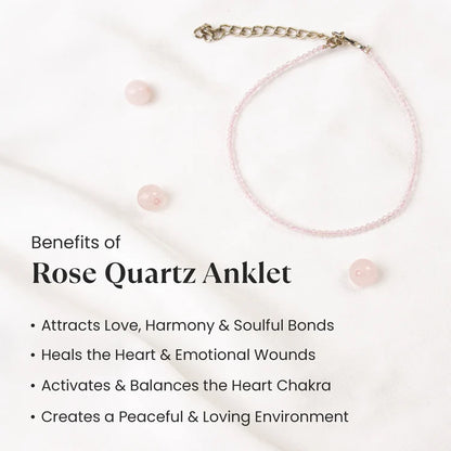 Rose Quartz Anklet For Women/Ladies