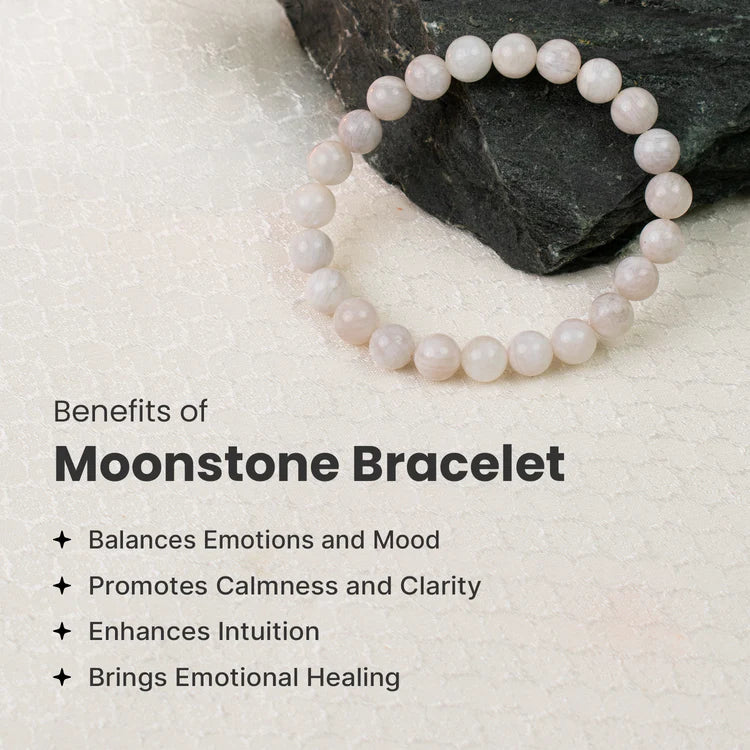Natural Moonstone Bracelet - 8 MM Size