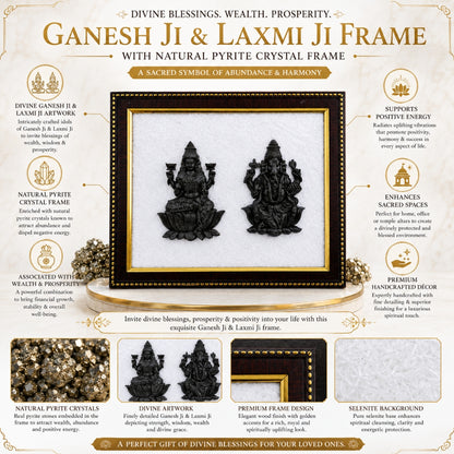 Pyrite Ganesh Ji & Laxmi Ji Frame for Wealth & Prosperity