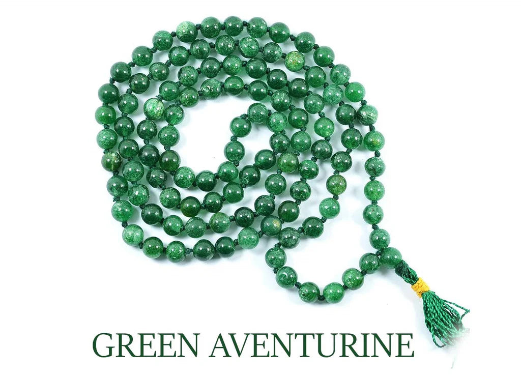 Natural Green Aventurine Mala || 8 MM || Gem Bhagya
