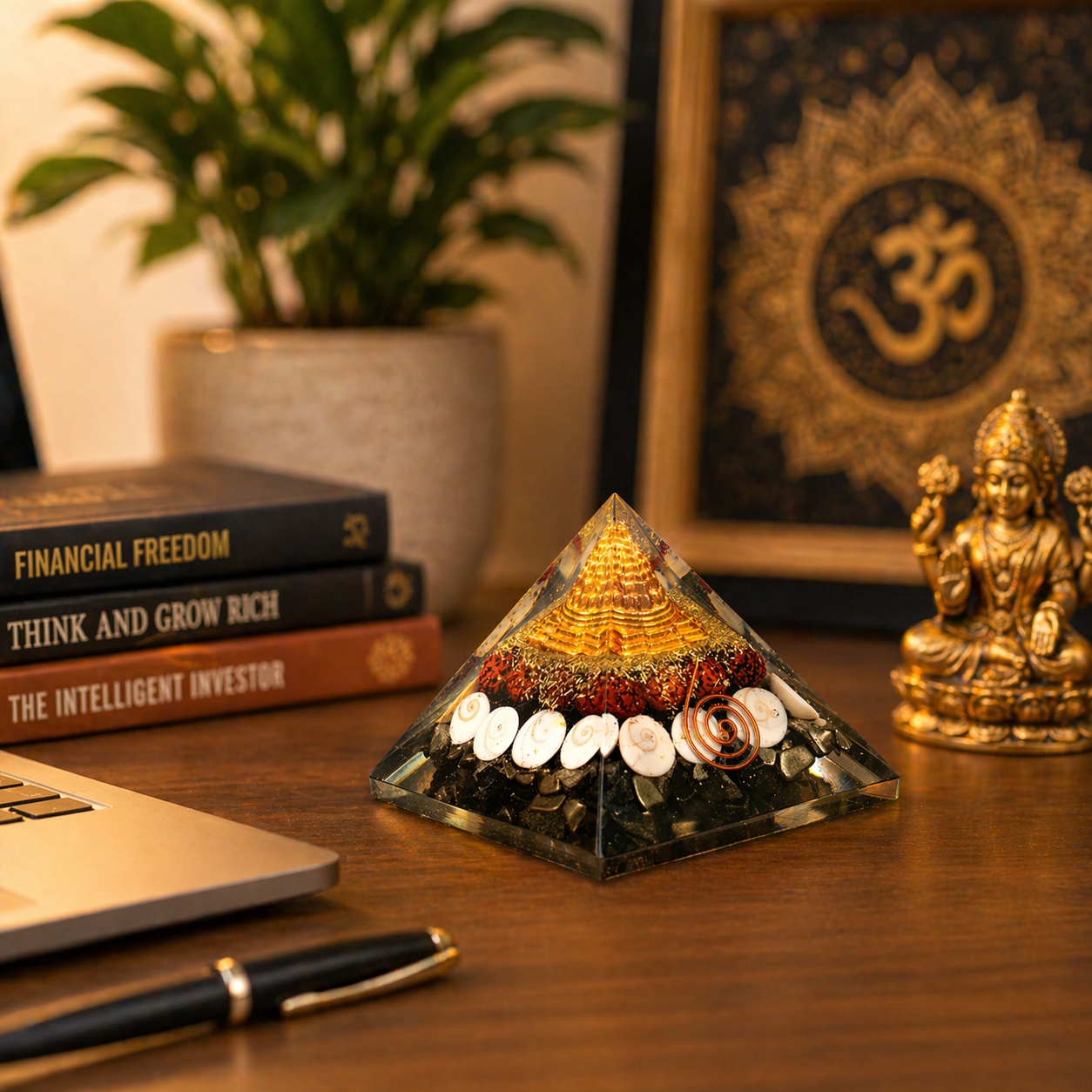 Pyrite Dhan Laxmi Pyramid for Wealth & Prosperity