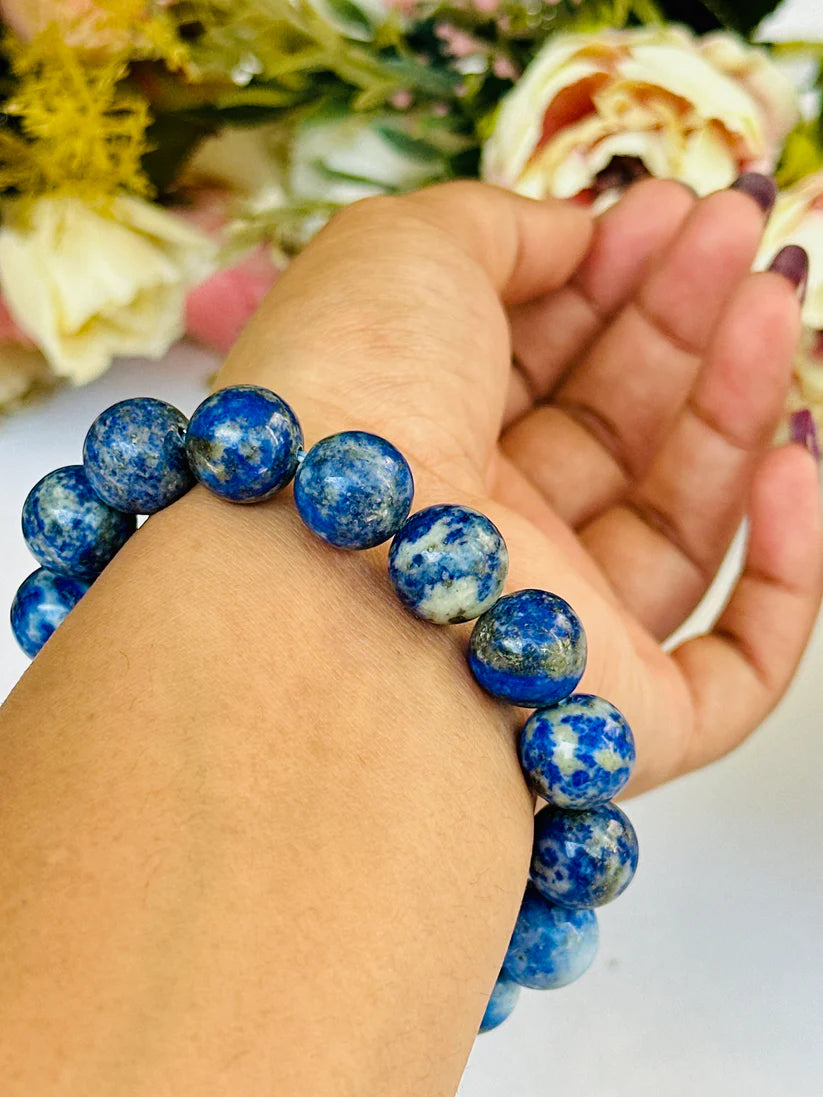 Natural Lapis Lazuli ( 8 mm ) || Gem Bhagya