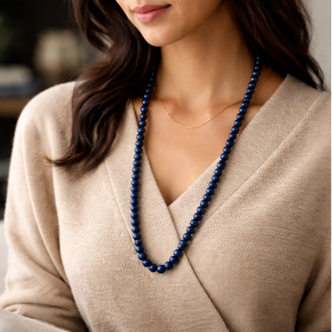 Natural Lapis Lazuli Mala 8mm for Wisdom & Communication