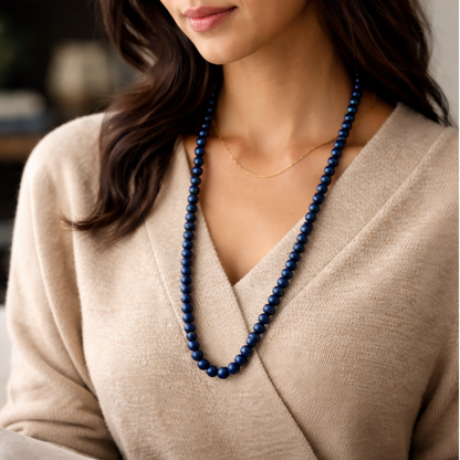 Natural Lapis Lazuli Mala 8mm for Wisdom & Communication
