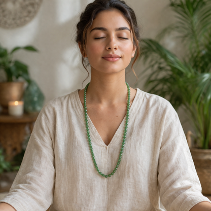 Natural Green Aventurine Mala 8mm for Luck & Prosperity