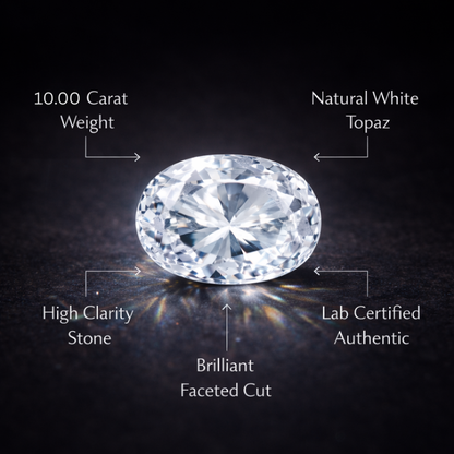 Lab Certified Natural White Topaz 10.00 CARAT for Clarity & Success