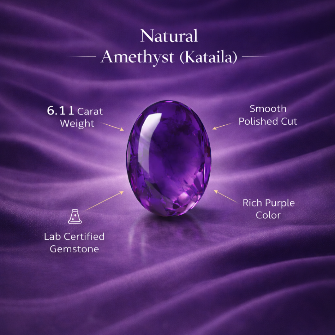 Natural Amethyst (Kataila) 6.11 Carat | Lab Certified