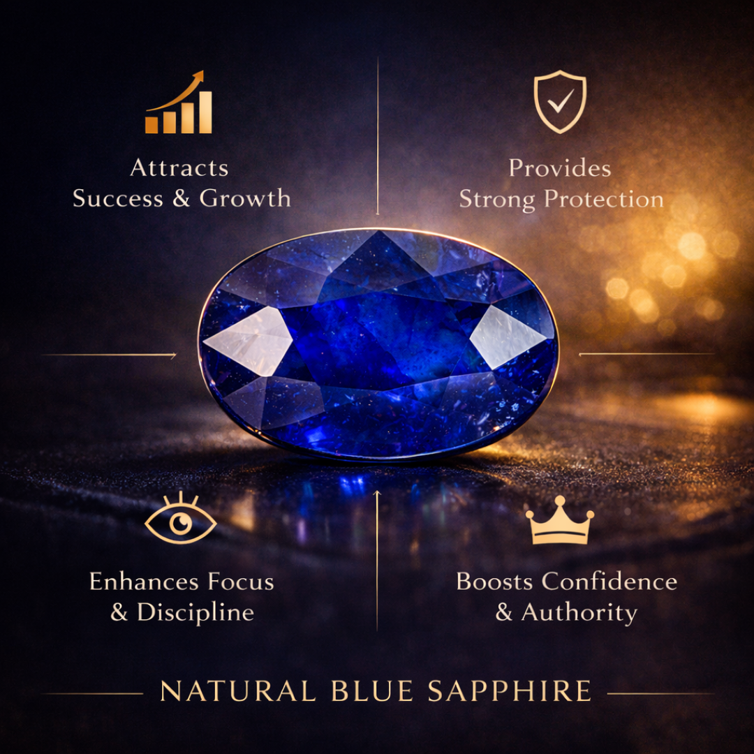 Natural Blue Sapphire Certified (Neelam) 8.00 CARAT for Success & Protection