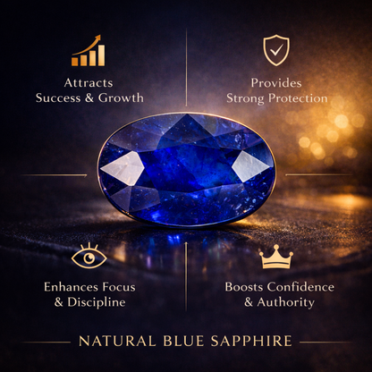 Natural Blue Sapphire Certified (Neelam) 8.00 CARAT for Success & Protection