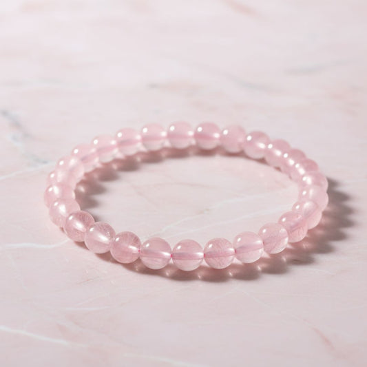 Natural Rose Quartz Bracelet (8mm) for Love & Emotional Healing