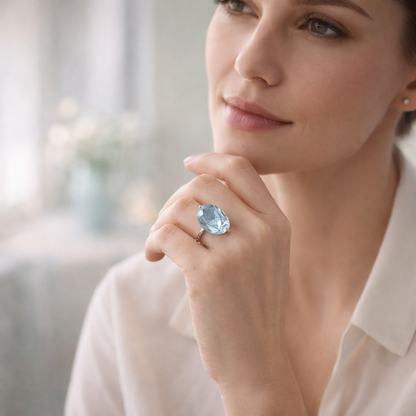 Natural Aquamarine healing gemstone 7.25 CARAT for Calmness & Communication