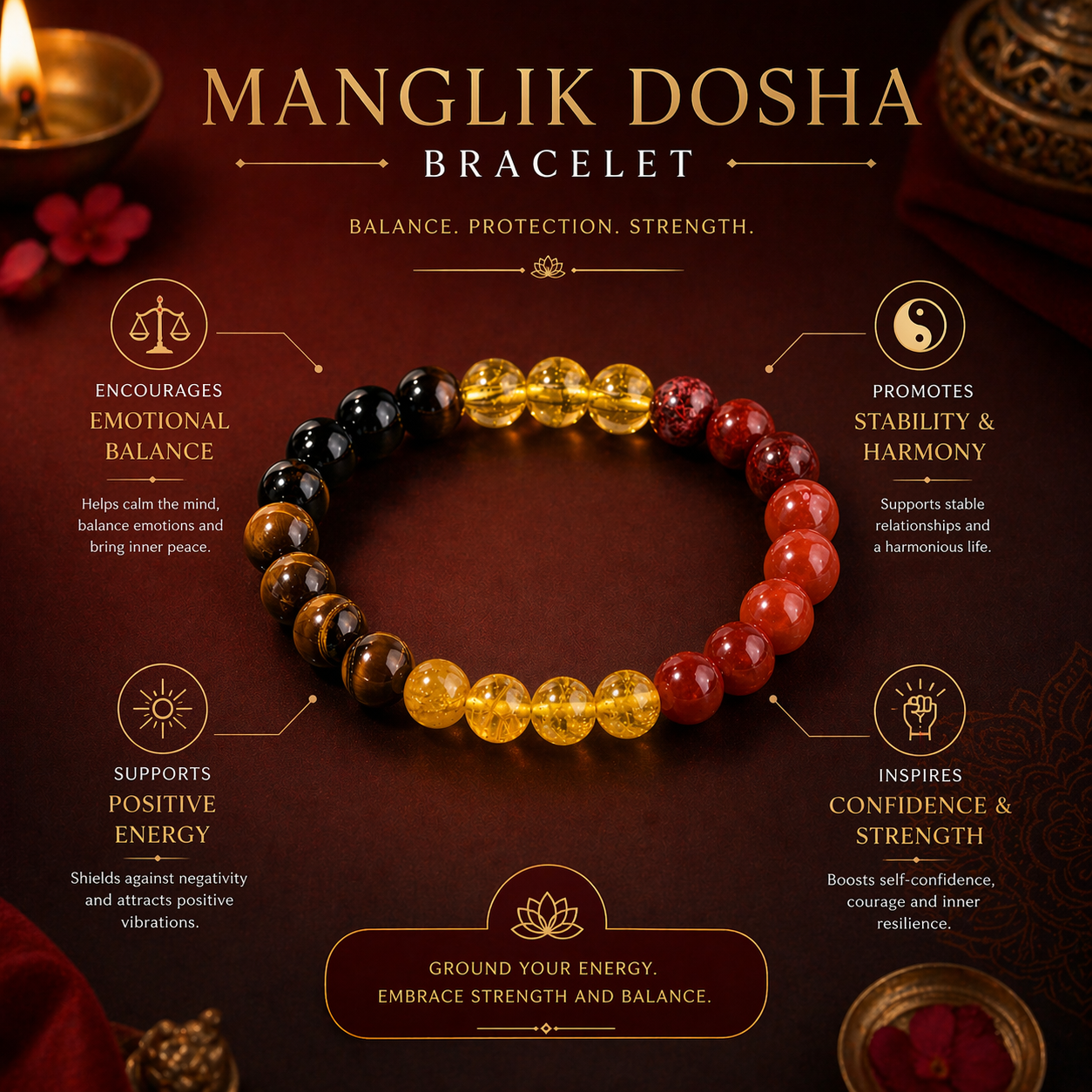 Manglik Dosha Bracelet for Mangal Dosh Remedy
