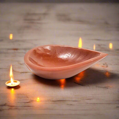 Natural Red Jasper Crystal Diya