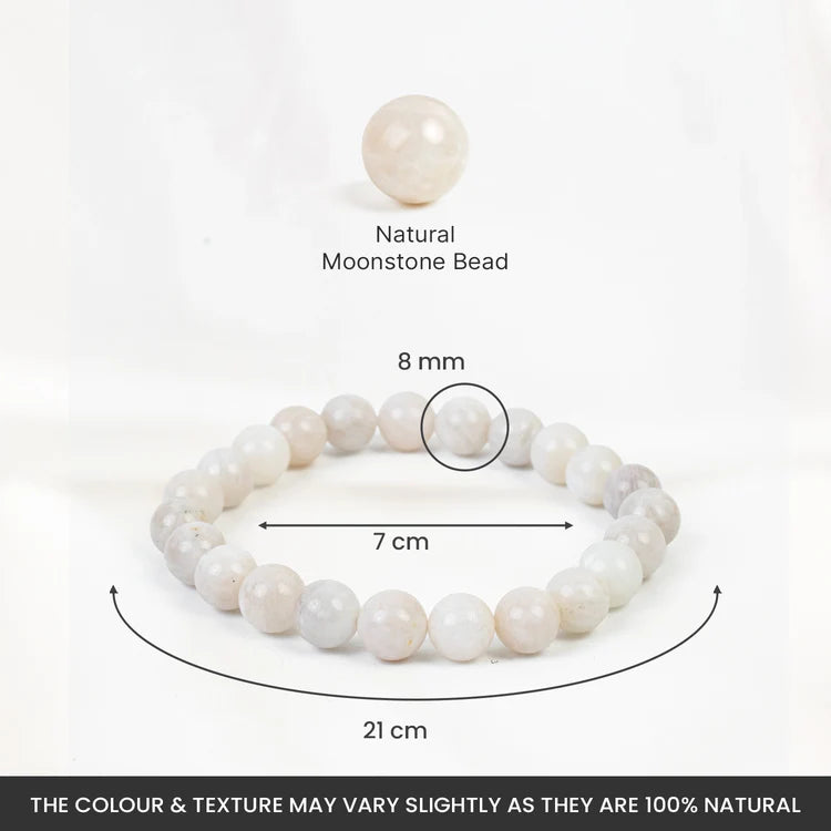 Natural Moonstone Bracelet - 8 MM Size