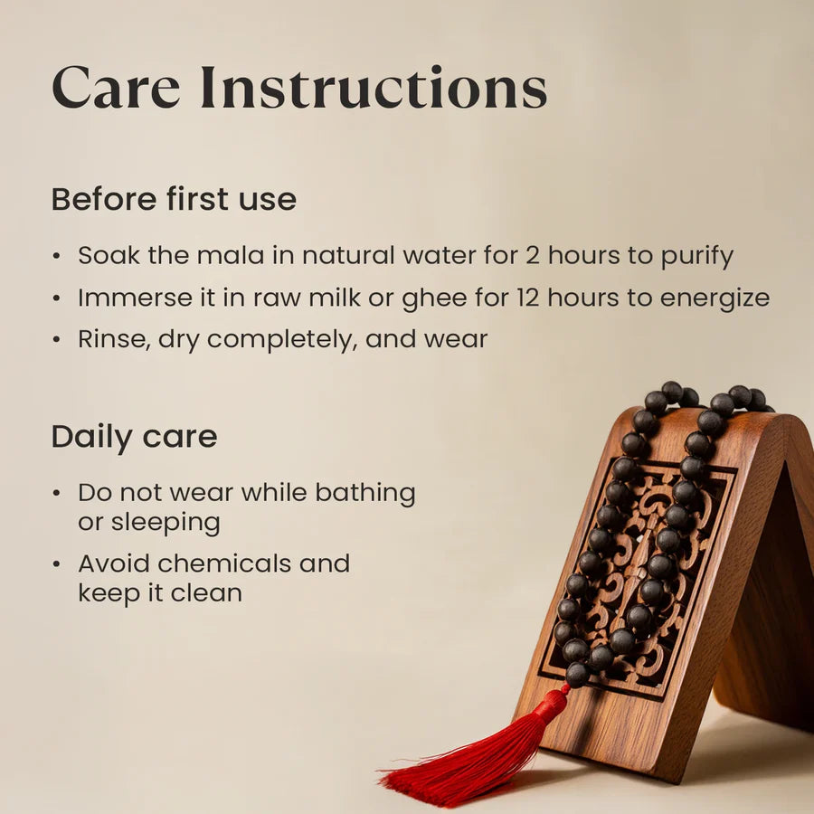 Karungali Mala 8mm – 108+1 Beads