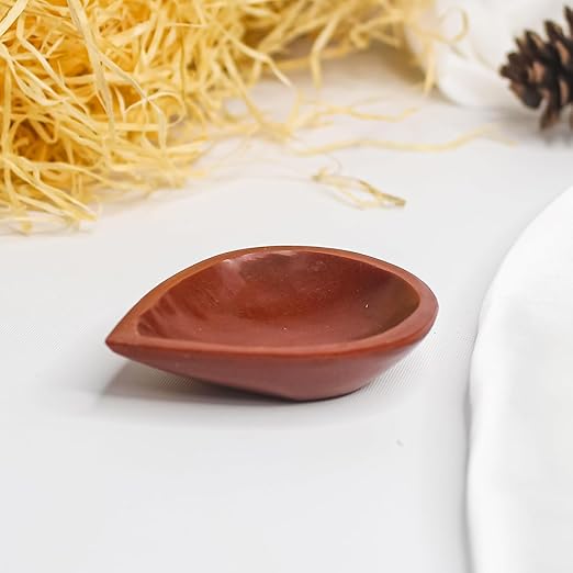 Natural Red Jasper Crystal Diya