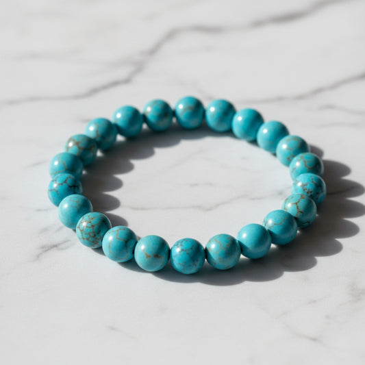 Natural Turquoise (Firoza) Bracelet (8mm) for Luck & Protection