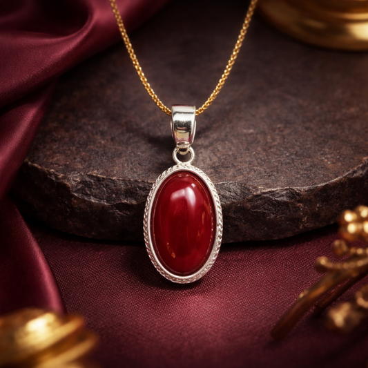 Natural Red Hakik Pendant for Energy & Confidence