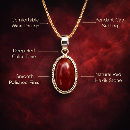 Natural Red Hakik Pendant for Energy & Confidence