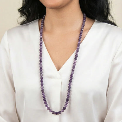Natural Amethyst Mala || 8 MM || Gem Bhagya