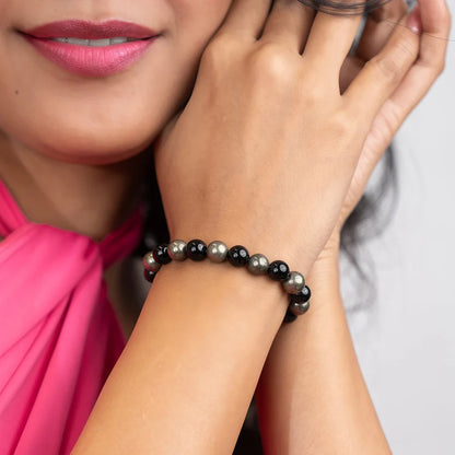 Richie Rich Bracelet with Pyrite & Black Obsidian