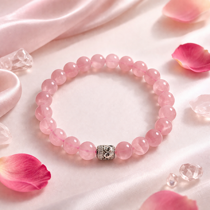 Rose Quartz Crystal Bracelet for Love Attraction – 8MM