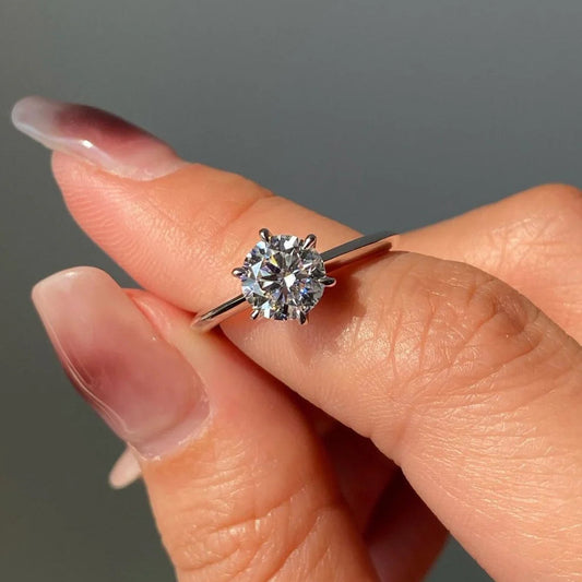 2 CARATE MOISANNITE ADJUSTABLE SILVER RING || LAB CERTIFIED