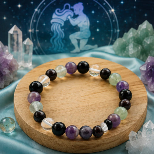 Aquarius Zodiac Bracelet for Creativity & Growth