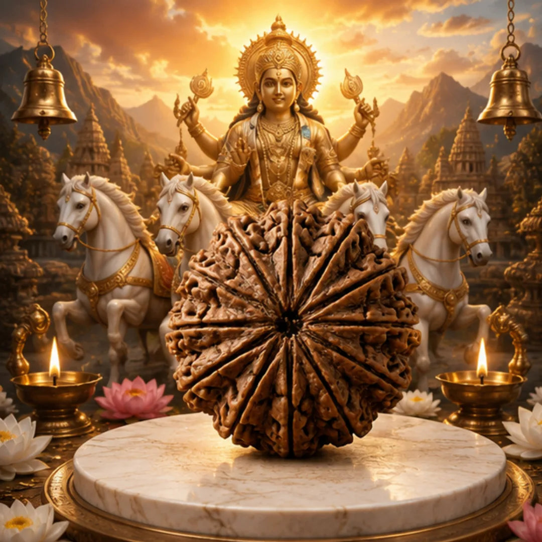Buy 12 Mukhi Nepali Rudraksha for courage, spiritual growth and success.