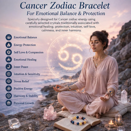 Cancer Zodiac Bracelet for Emotional Balance & Protection