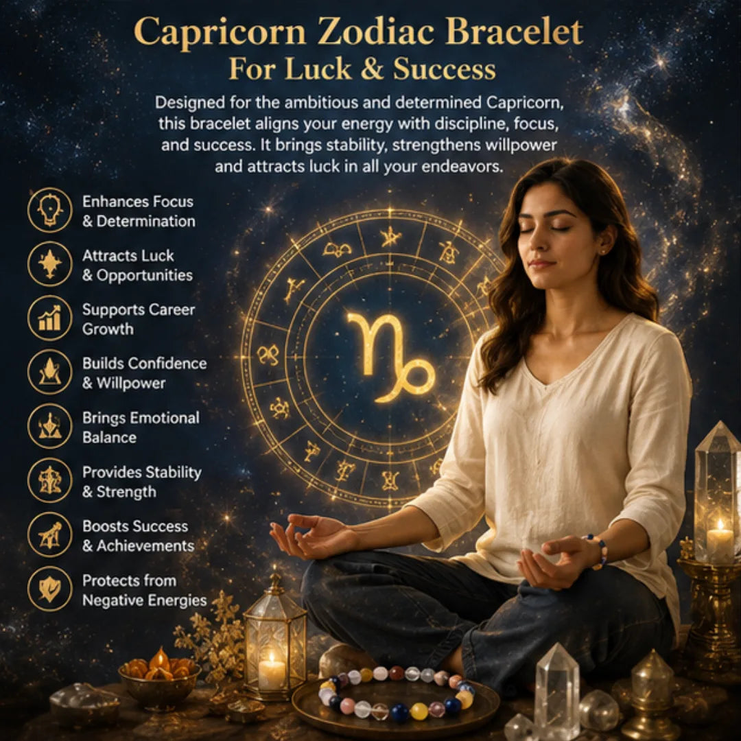 Capricorn Zodiac Bracelet for Luck & Success