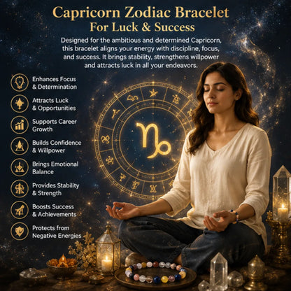 Capricorn Zodiac Bracelet for Luck & Success