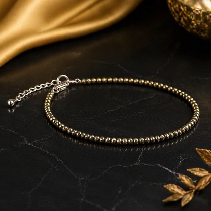 Natural Pyrite Anklet for Wealth & Money for Women