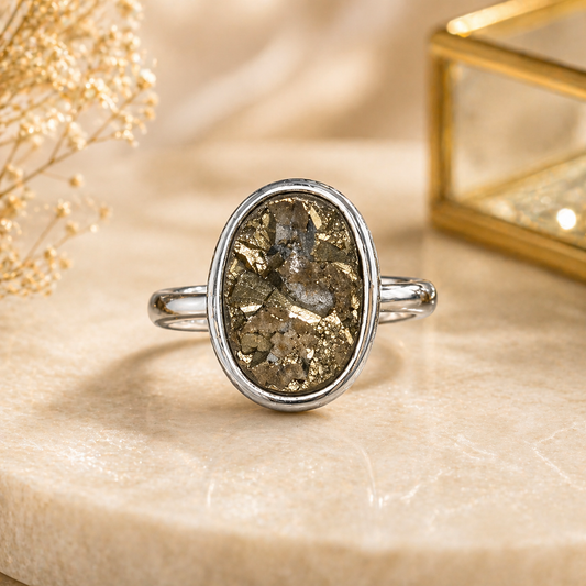 Natural Pyrite Ring for Money & Prosperity
