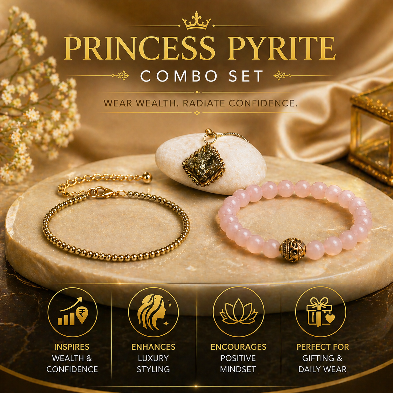 Lab Certified Princess Pyrite Combo for Wealth & Luxury