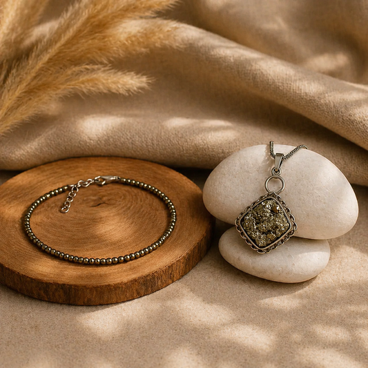 Pyrite Couple Combo Money Bracelet Set for Wealth & Success